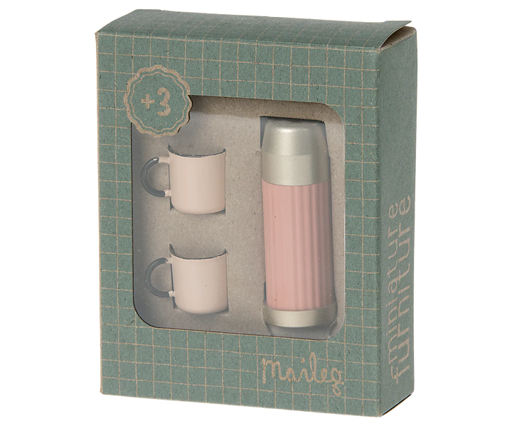 Thermos and Cups - Coral