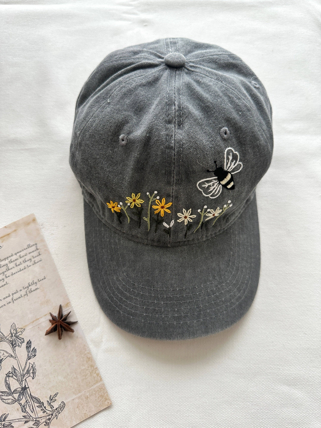 Butterfly Garden Embroidered Baseball Cap