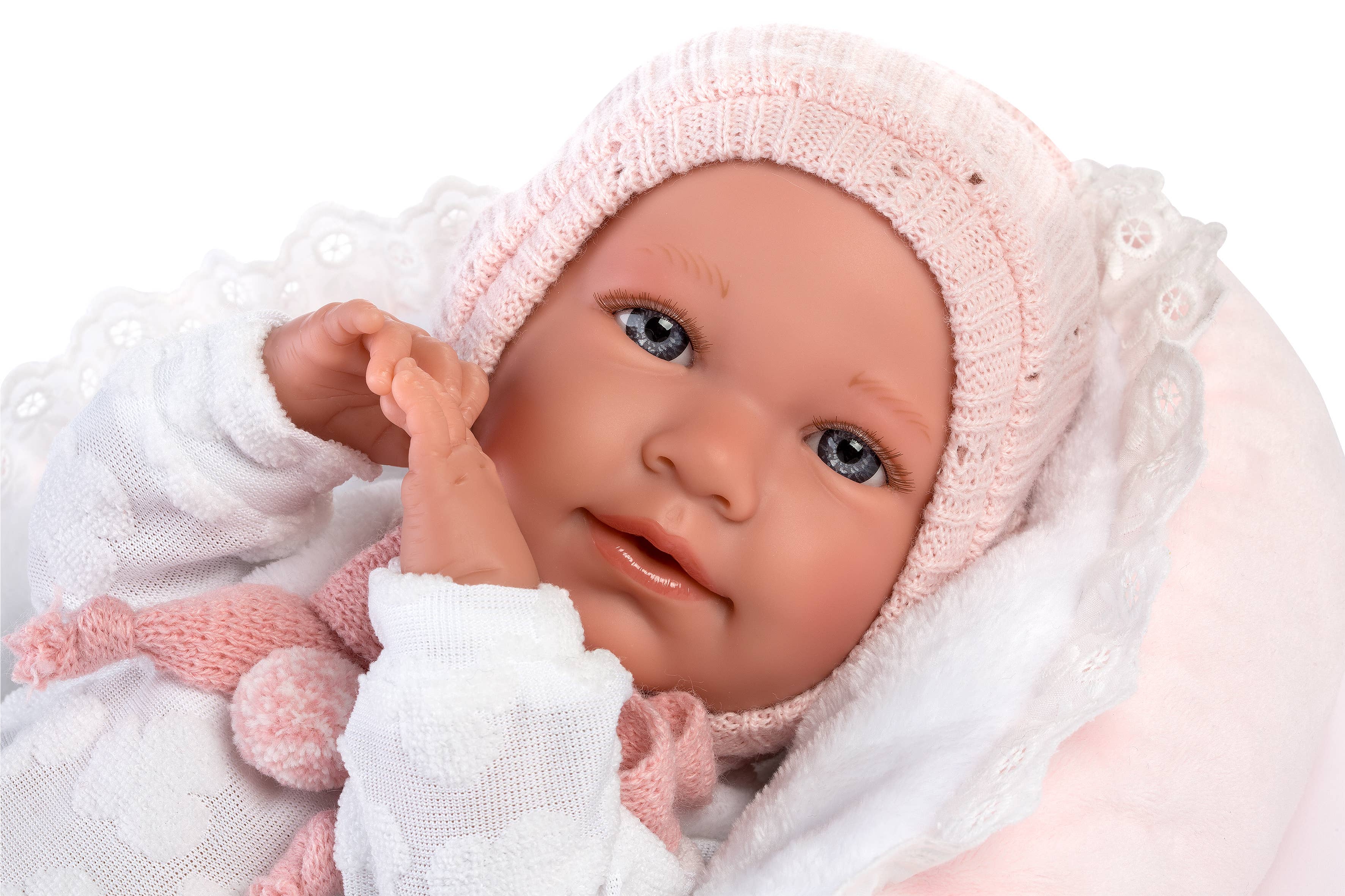 16.5" Articulated Newborn Doll Skylar with Bed Cushion