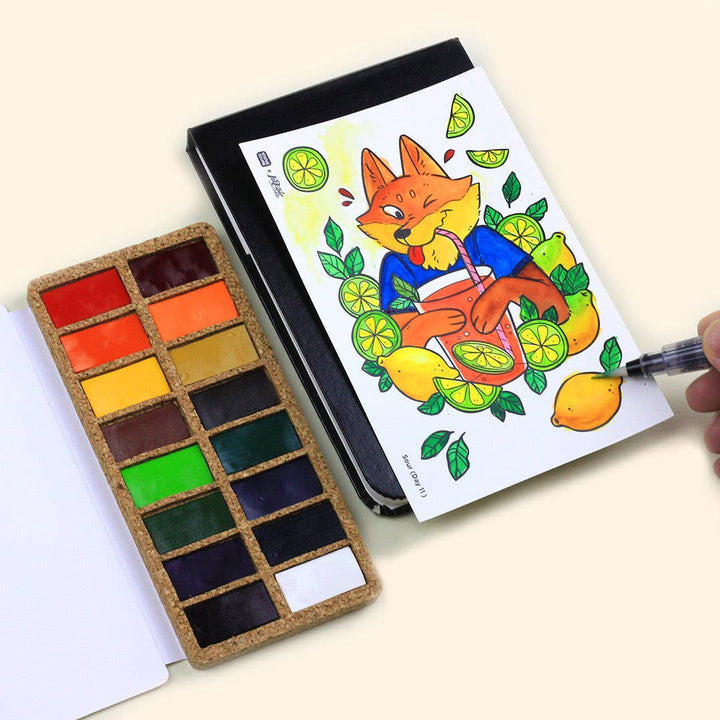 Original Watercolor Pans Set - 16 watercolors