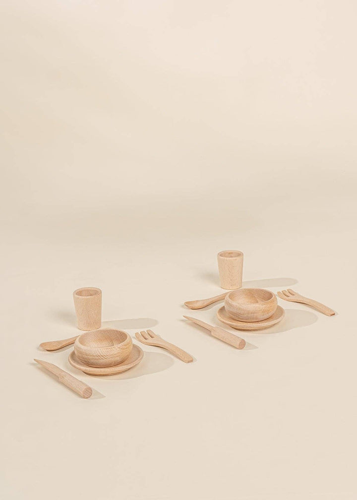 Wooden Dinnerware Playset, 12 pieces