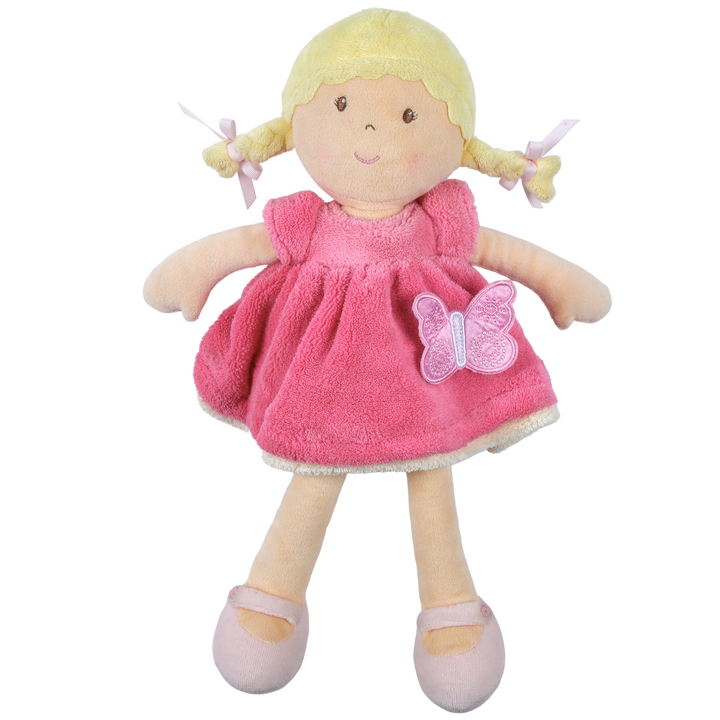 Ria Blonde Hair with Pink and White Dress
