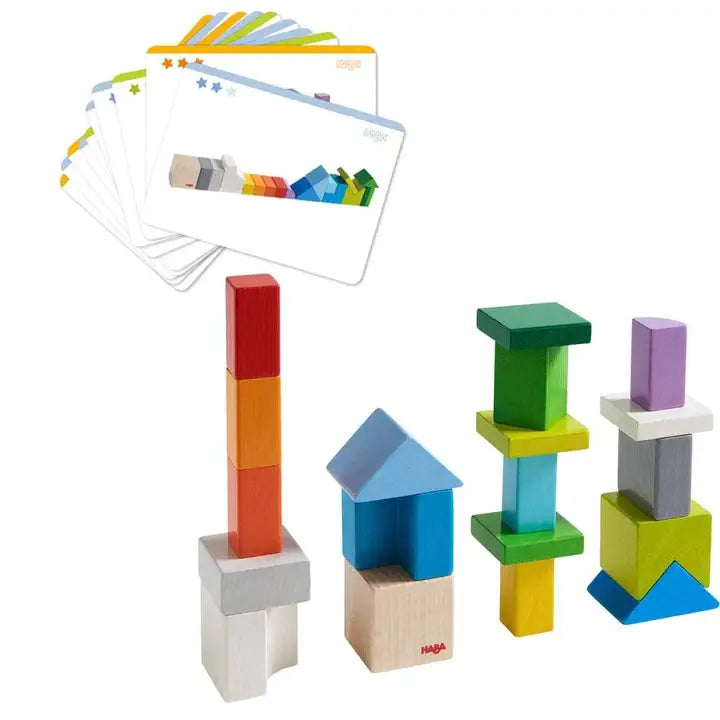 Chromatix 3D Wooden Blocks - Colorful STEM Creative Play Set