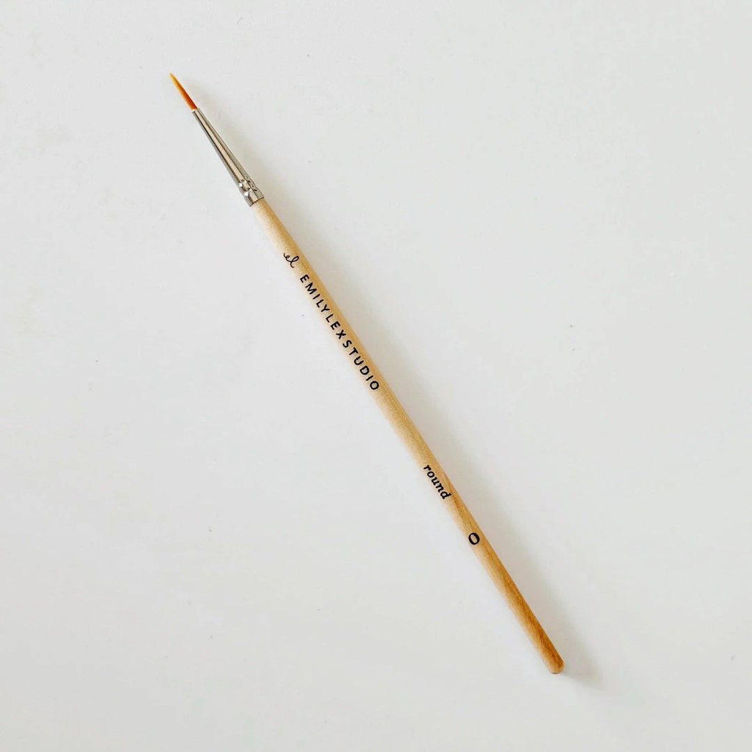 Watercolor Paintbrush Set of Five Wood Brushes
