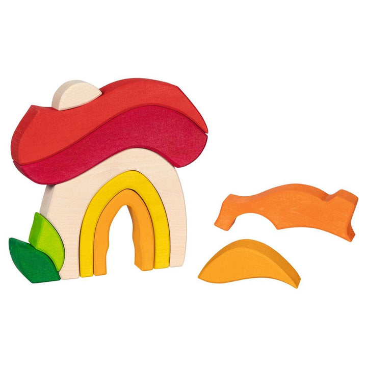 Wooden Building Set – Mushroom House by Goki Evolution