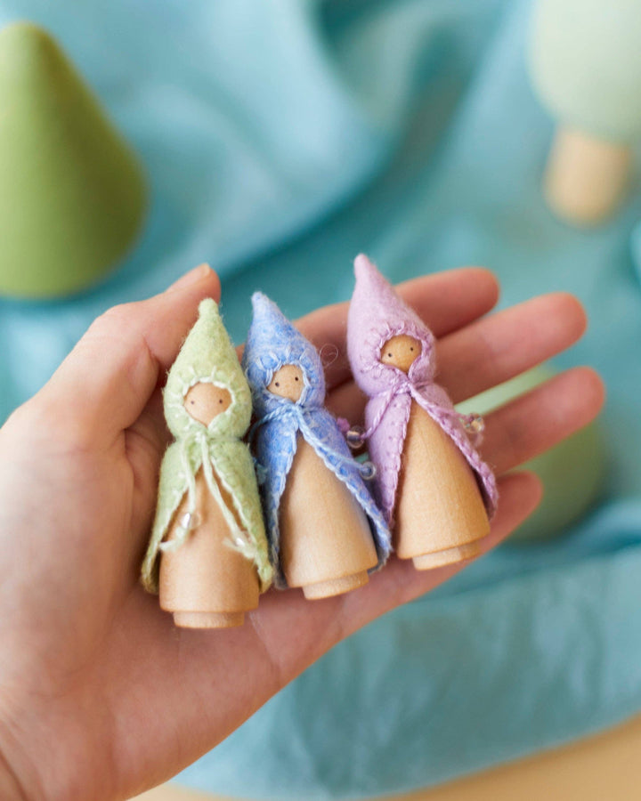 Wooden Gnome Set - Mini Pastel Rainbow