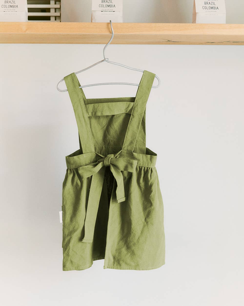 Pinafore Apron Dress - Moss