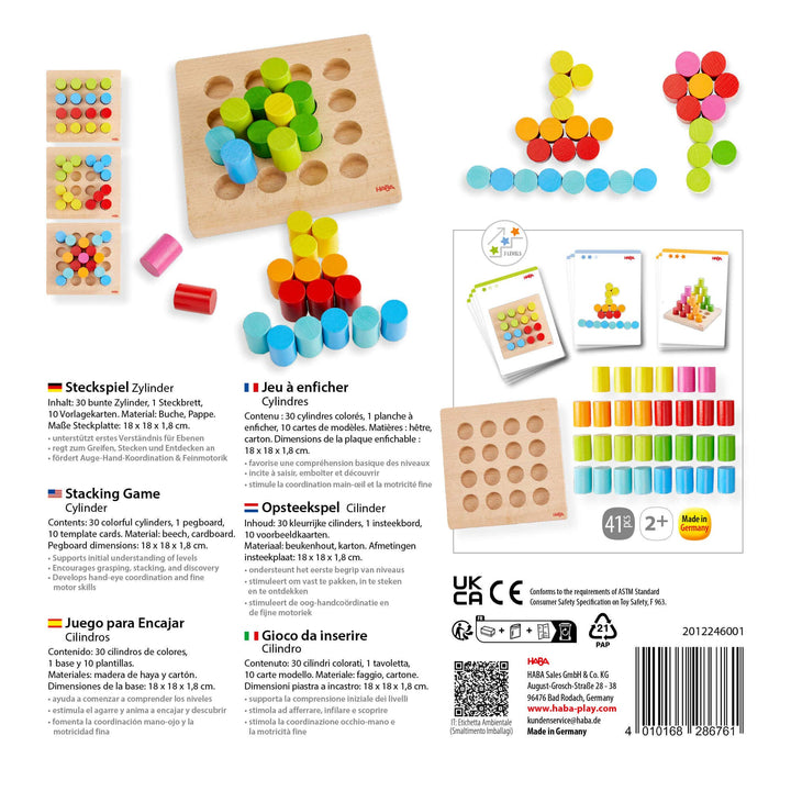 Rainbow Risers Wooden Stacking Game