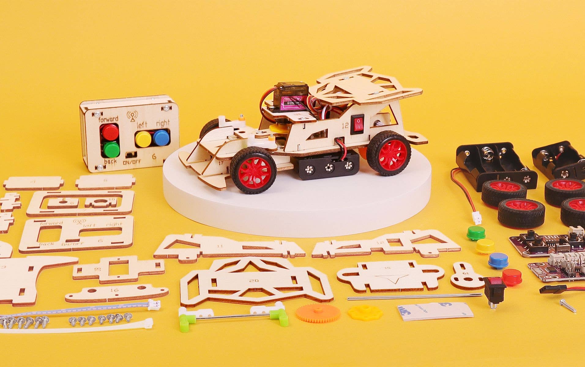 Steering Remote Controlled Car DIY Kit, STEM Toy