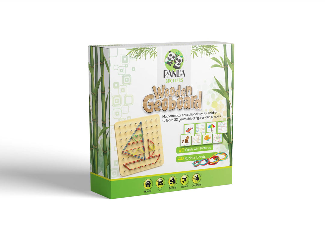 Wooden Geoboard with Rubber Bands