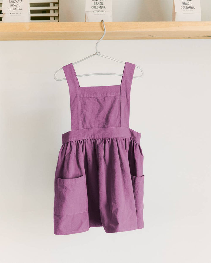 Pinafore Apron Dress - Plum