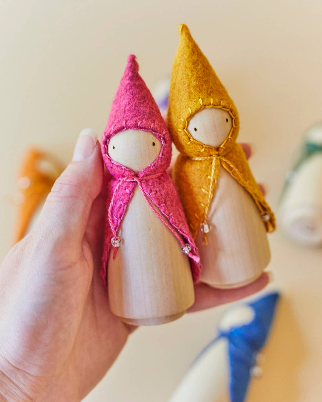Wooden Gnome Set of 6 - Rainbow