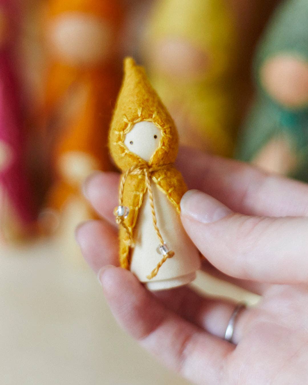 Wooden Gnome Set of 6 - Mini Rainbow