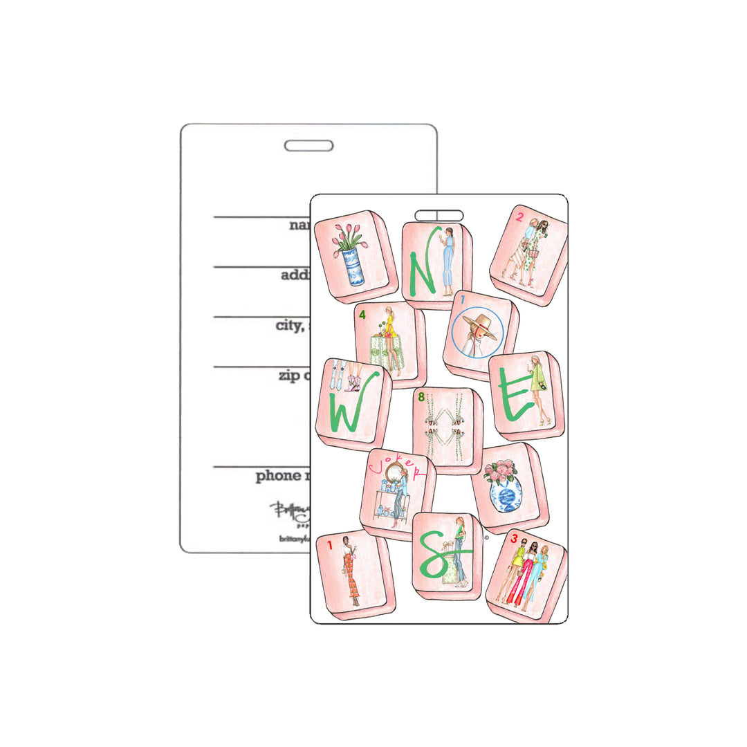 "PinkTiles" luggage tag