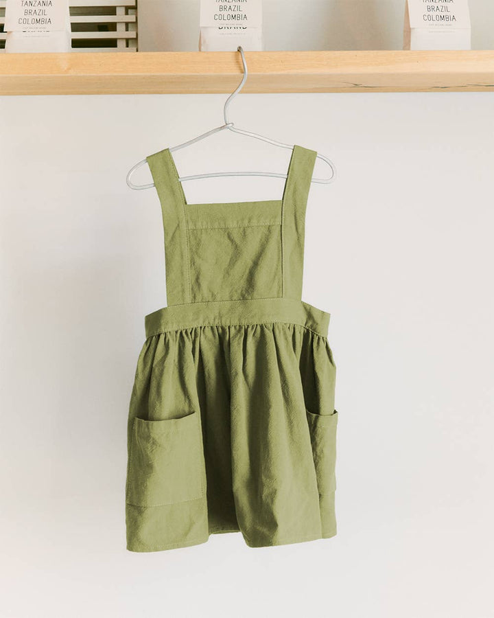 Pinafore Apron Dress - Moss