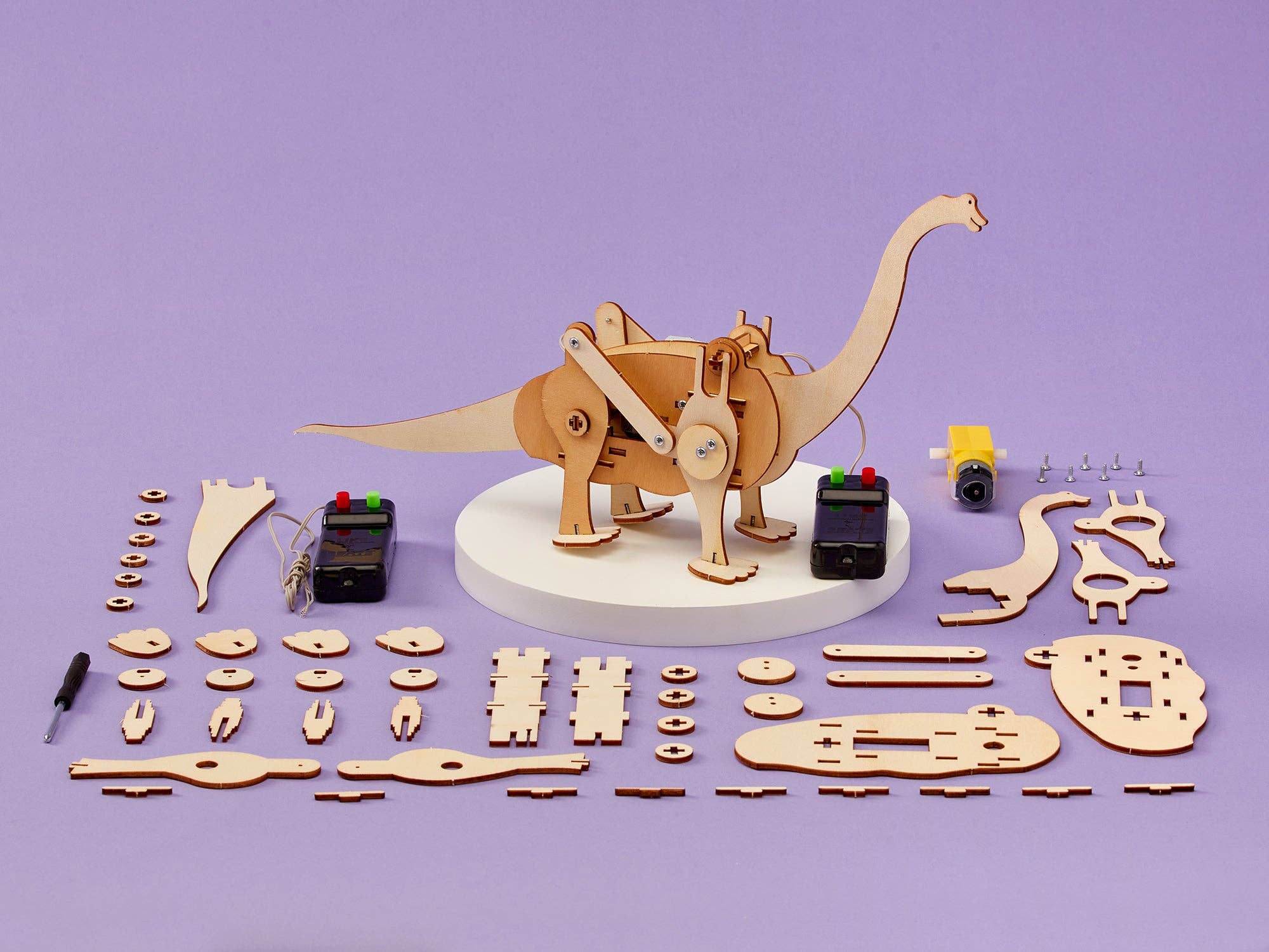 Dinosaur Robot DIY Kit - Brachiosaurus, STEM Toy, Craft Kit