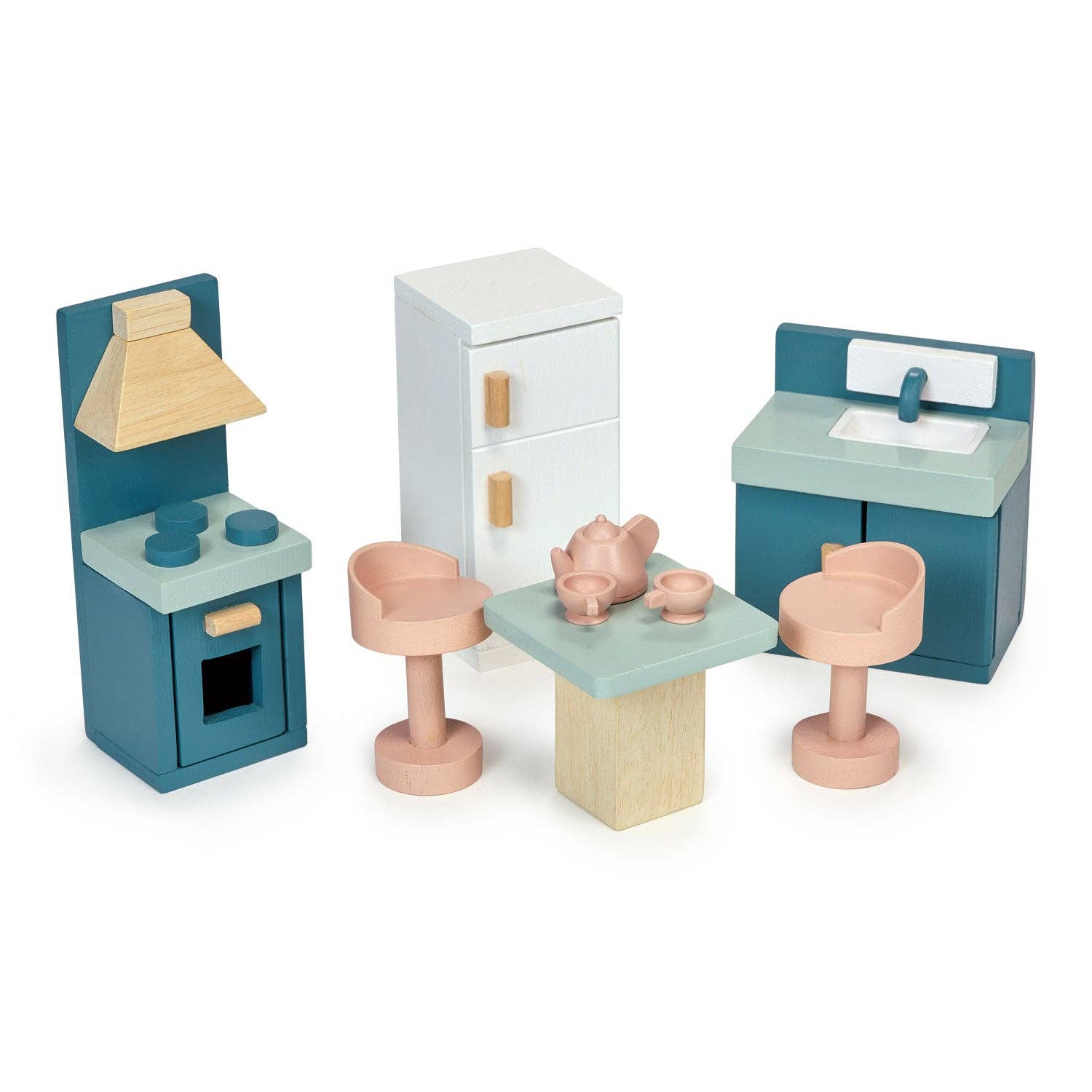 Wooden Doll's House Kitchen Set