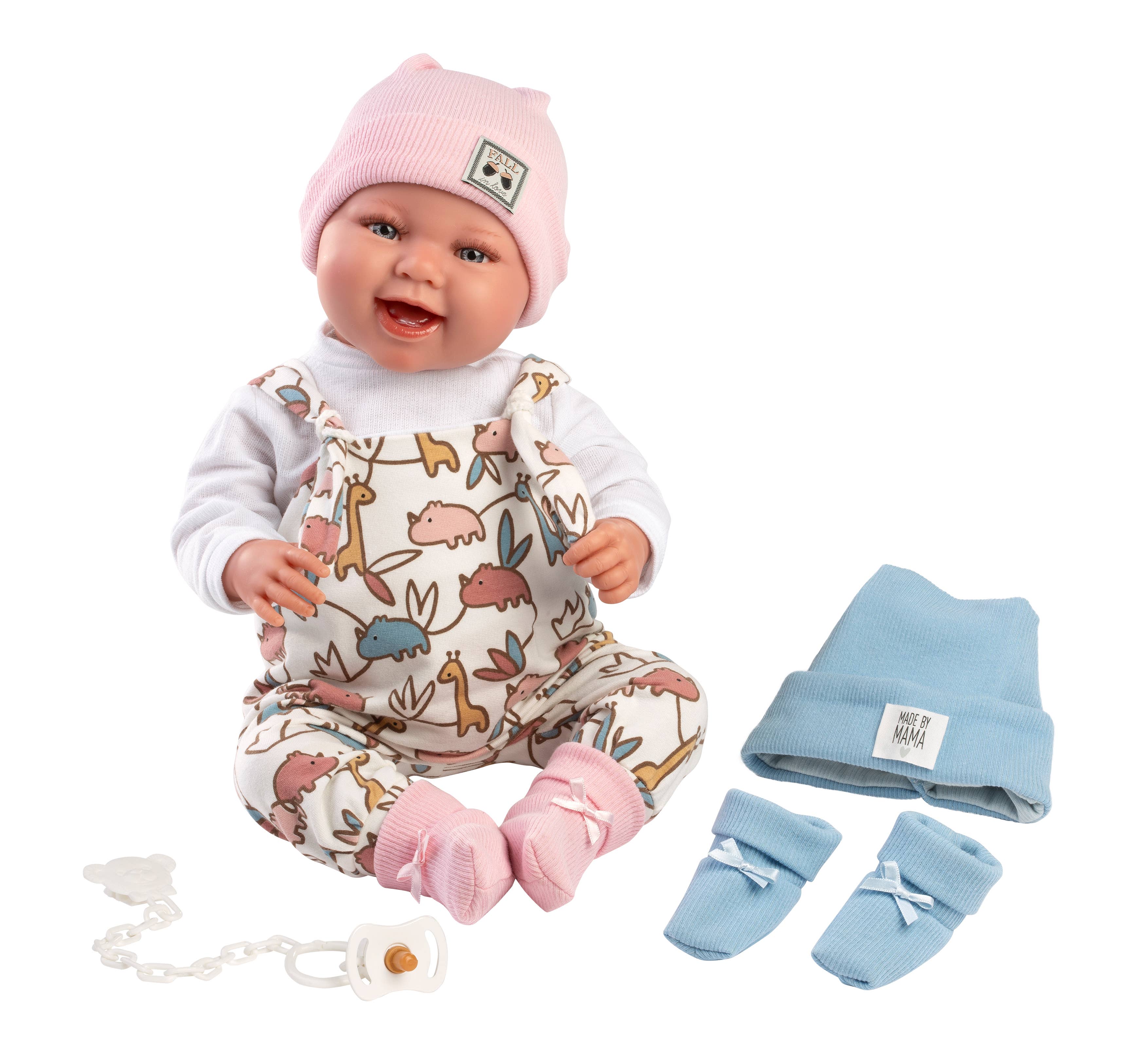 17.3" Soft Body Laughing Newborn Doll Bobbie