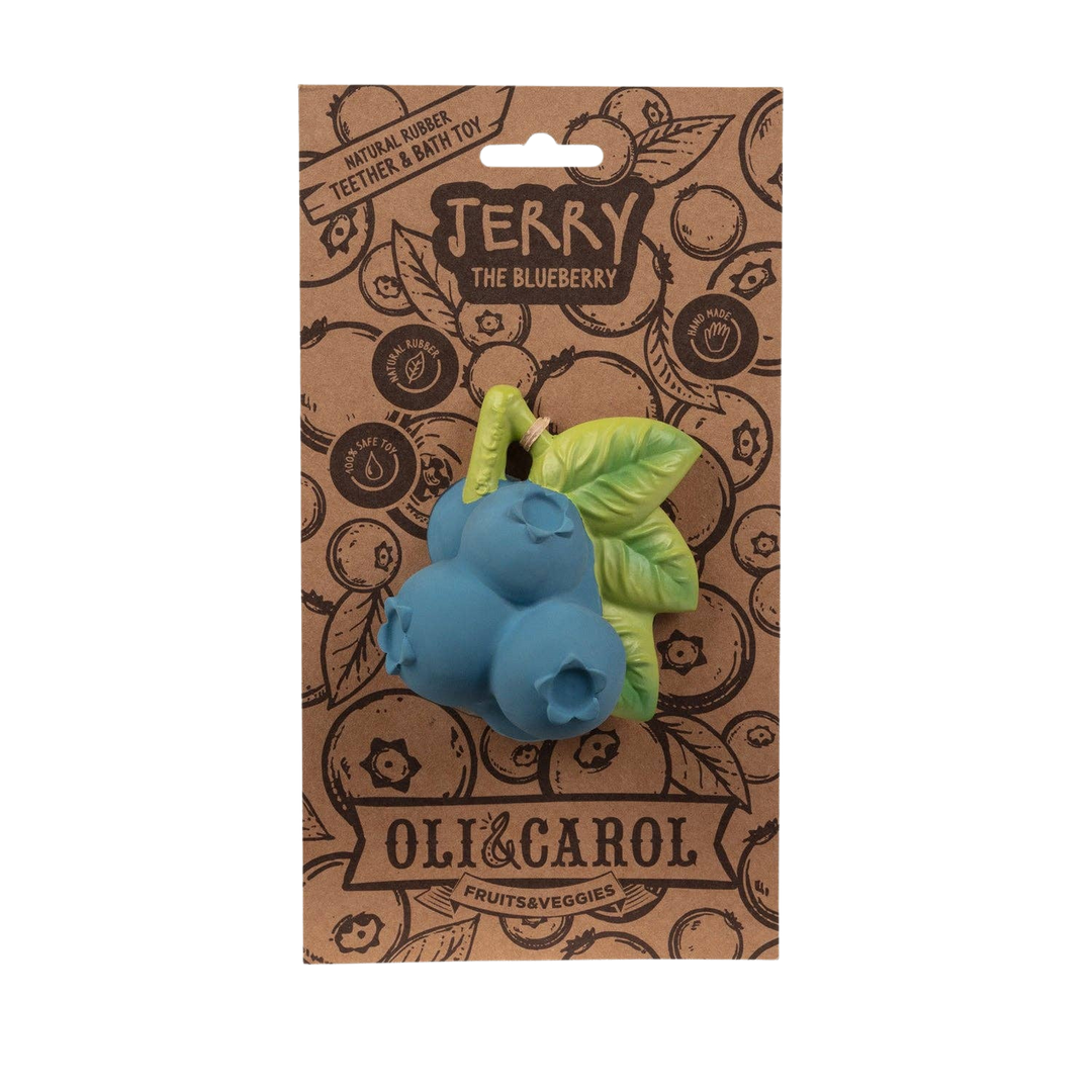Jerry the Blueberry - Natural Rubber Baby Teether & Bath Toy