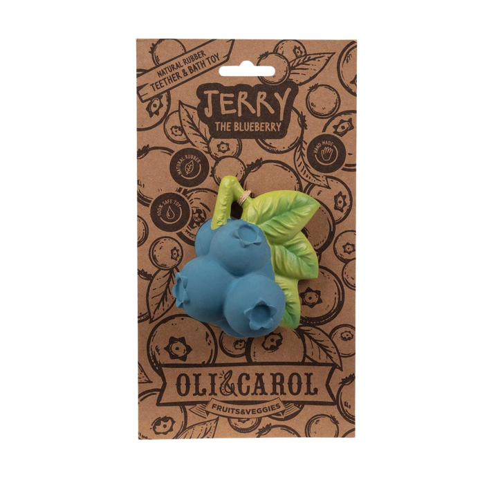 Jerry the Blueberry - Natural Rubber Baby Teether & Bath Toy