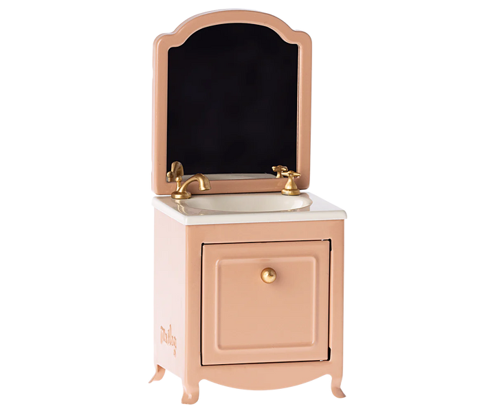 Maileg Sink Dresser with Mirror - Dark Powder