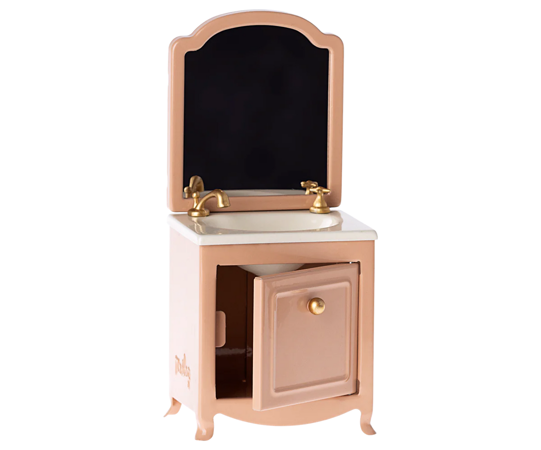 Maileg Sink Dresser with Mirror - Dark Powder