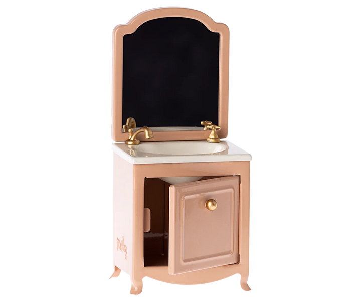 Maileg Sink Dresser with Mirror - Dark Powder