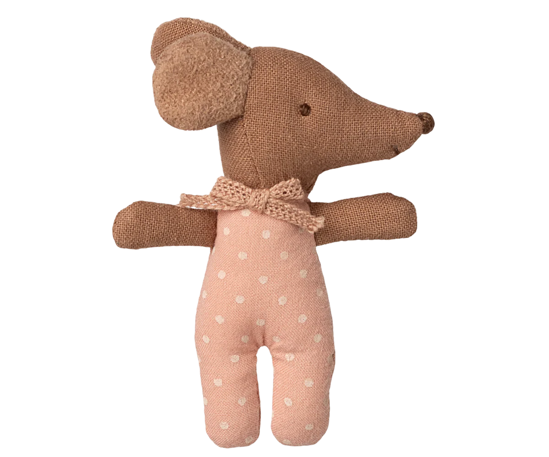Maileg — Sleepy Wakey Baby Mouse in Matchbox (Rose)