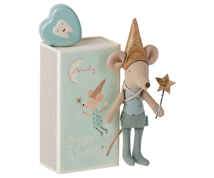 Tooth Fairy Mouse in Matchbox - Blue