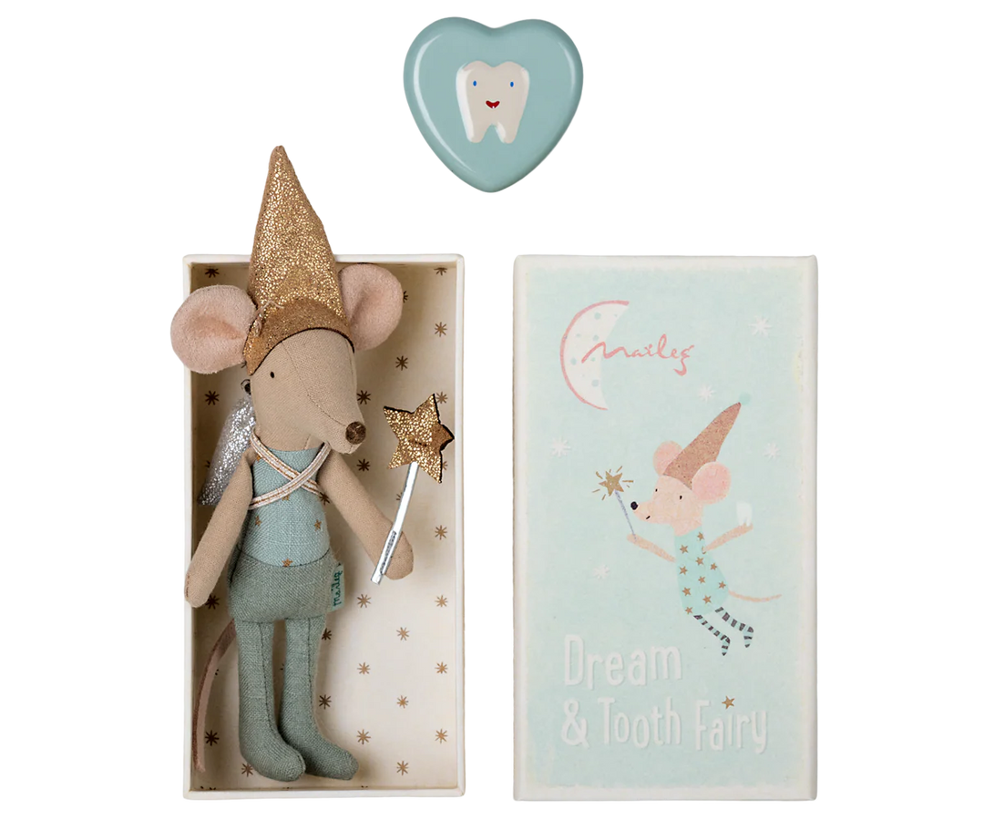 Tooth Fairy Mouse in Matchbox - Blue