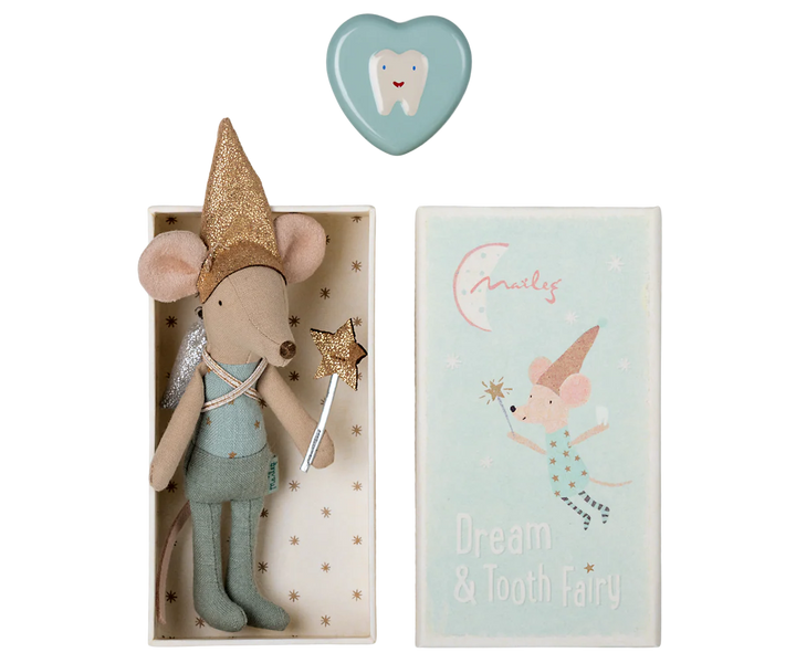 Tooth Fairy Mouse in Matchbox - Blue